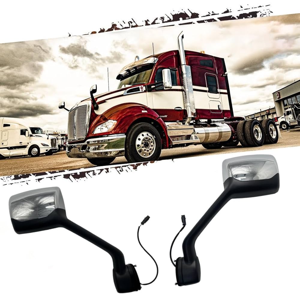 H Replacement for Kenworth T680 Hood Mirror Assembly Heated